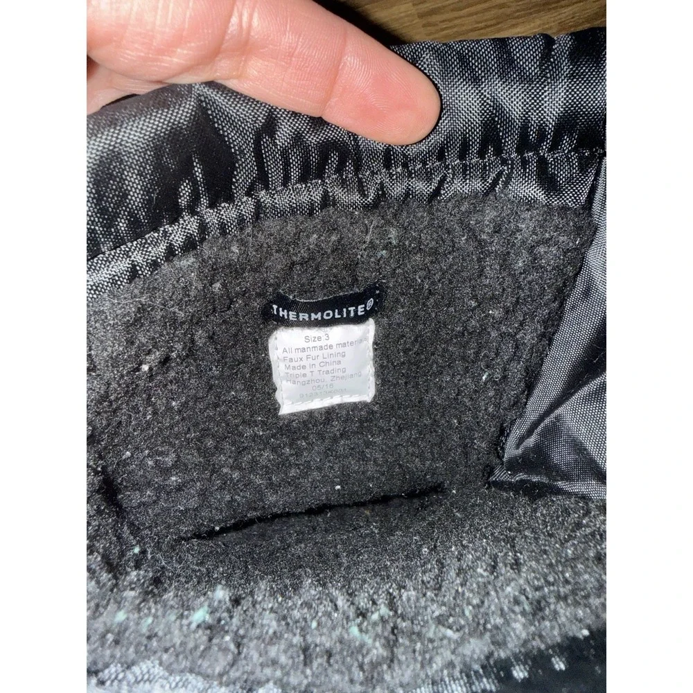 Northside Kid's Icicle Snow Boots Sz 3Y 3 Youth Black Zipper Close Fur Lined‎